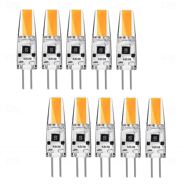  10 buc led g4 bi-pin becuri 2w lumină de înaltă eficiență, fără pâlpâire pentru candelabru de cristal, pandantiv, bucătărie, studiu, toaletă