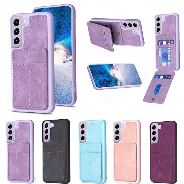  電話 ケース 用途 S23 S22 S21 S20 Plus Ultra S21 FE A54 A34 A14 A53 A12 A52 A13 ウォレットカードケース スタンド付き カード挿入口 耐衝撃 レトロ風 TPU PUレザー