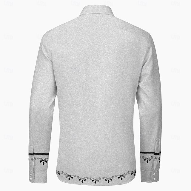 Florals Artistic Comfortable Fashion Casual Men's Long Sleeve Party