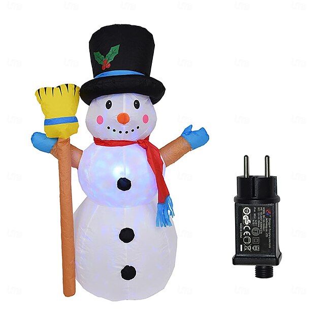 4 FT 1.2M Broom with Top Hat Snowman Inflatable Air Model Built in