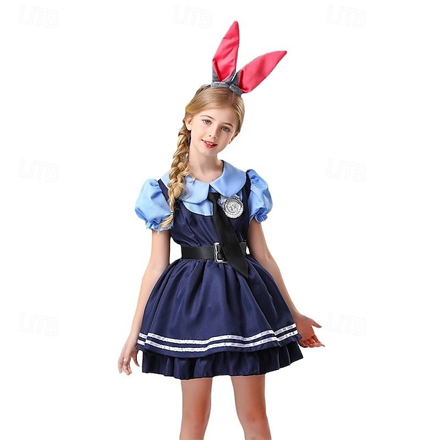  Judy Hopps Vestidos Traje Cosplay Fantasias Cosplay filme for Para Meninas Crianças Baile de Máscaras Festa / Noite