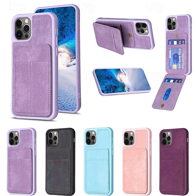  τηλέφωνο tok Για iPhone 15 Pro Max Plus iPhone 14 13 12 11 Pro Max X XR XS 8 7 Plus Θήκη κάρτας πορτοφολιού με βάση στήριξης Υποδοχή κάρτας Ρετρό TPU PU δέρμα