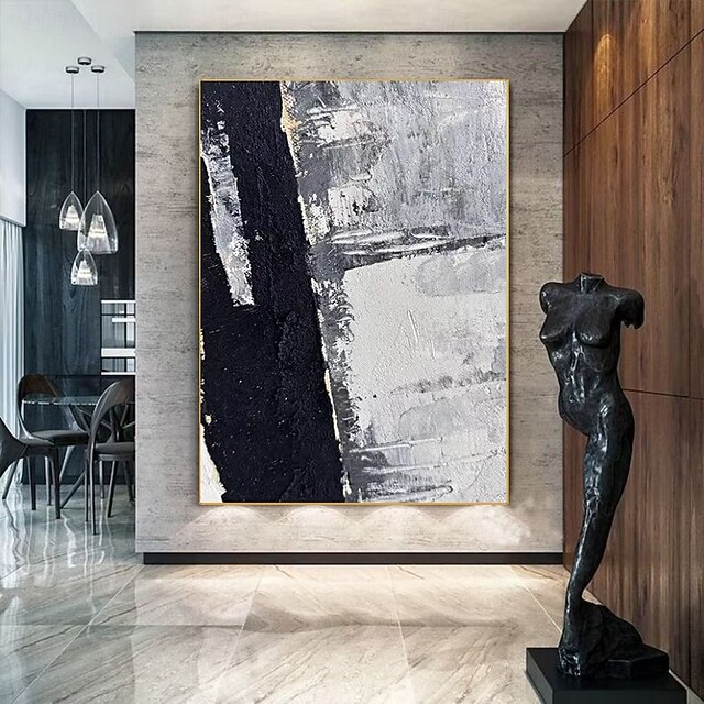 Handmade Oil Paintings Canvas Wall Art Decoration Modern Simple Black ...