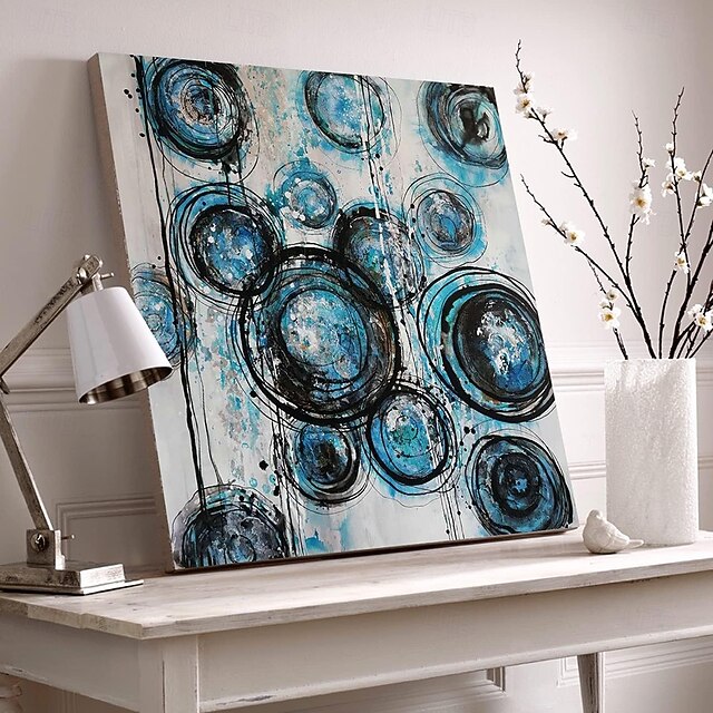  handgemachtes Ölgemälde auf Leinwand, Wandkunst, Dekoration, modern, strukturiert, abstrakt, Kreis, für Zuhause, Tanzstudio, Dekor, gerollt, rahmenlos, ungedehntes Gemälde