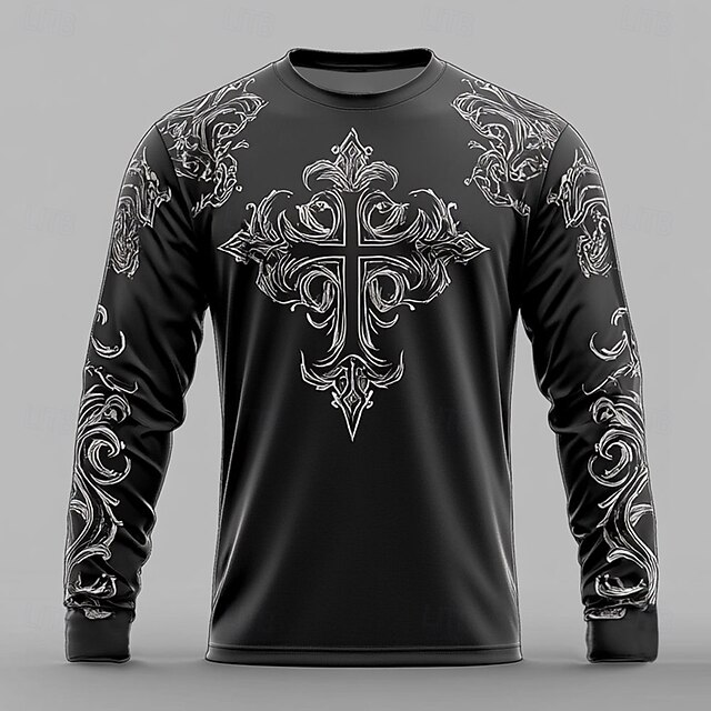 Men's Graphic T Shirt Long Sleeve T shirt 3D Print Crew Neck Shirt Fashion Designer Street Casual Daily Black Summer Spring Fall Clothing Apparel S M L XL XXL XXXL4