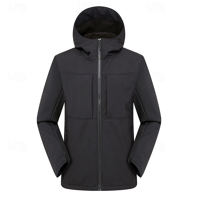  Herre Fleecejakke til trekking Vinter udendørs Patchwork Hold Varm Fleecefoer Vandtæt Vindtæt Fleece Jakker Fuld lynlås Klatring Camping / Vandring / Grotteudforskning Rejse Mørkegrå Sort Hvid Navyblå