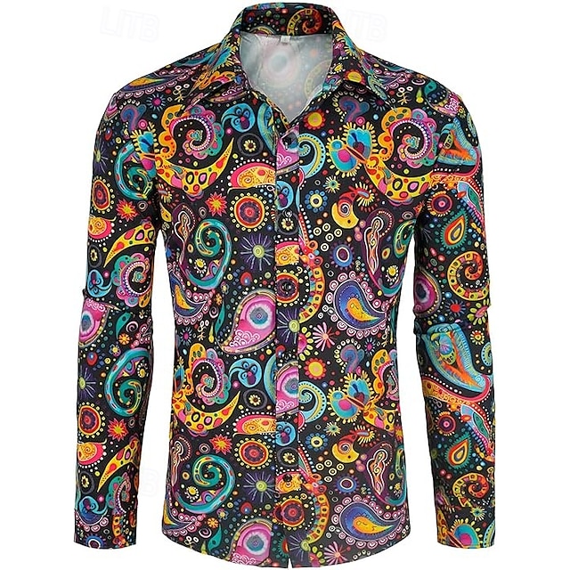  Retro 70. léta Tričko Hippie Disko Kašmírový vzor Geleneksel Pánské předvečer Všech svatých Karneval Párty Večírek Běžné / Denní Dospělé Tričko