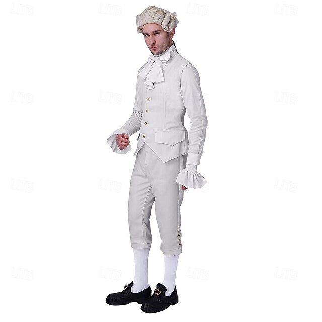 1790s Men's Victorian Tailcoat Red Vest Colonial Rococo Costume | Medieval Wedding Suit by Coscosmos