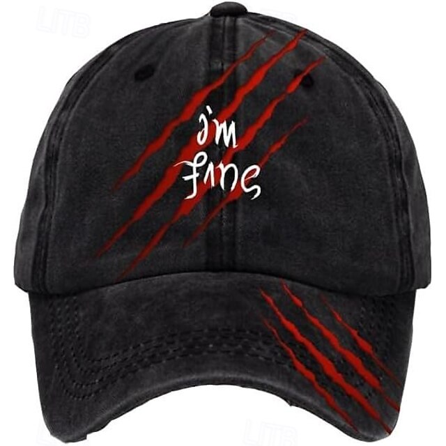 Men's Baseball Cap Sun Hat Trucker Hat Black khaki Cotton Adjustable Fashion Daily Wear Festival Graphic Pattern Halloween Casual / Daily4