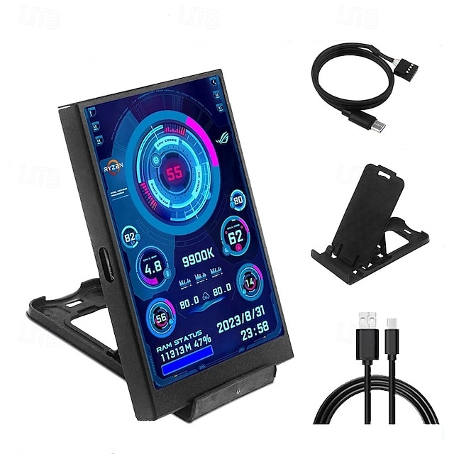  3,5 palcový ips typ c sekundární obrazovka pro počítač cpu gpu ram hdd displej 320 * 480 usb lcd monitor volně aida64 windows 10 11
