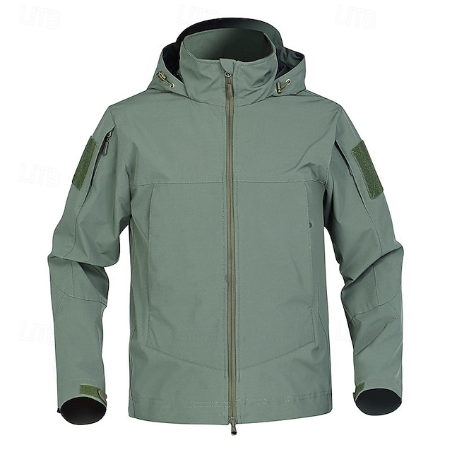  Herren Wanderjacke Winter Draussen Windundurchlässig Reißverschluß vorne Leichte Jacke Voller Reißverschluss Camping / Wandern / Höhlenforschung Schwarz Grün Khaki