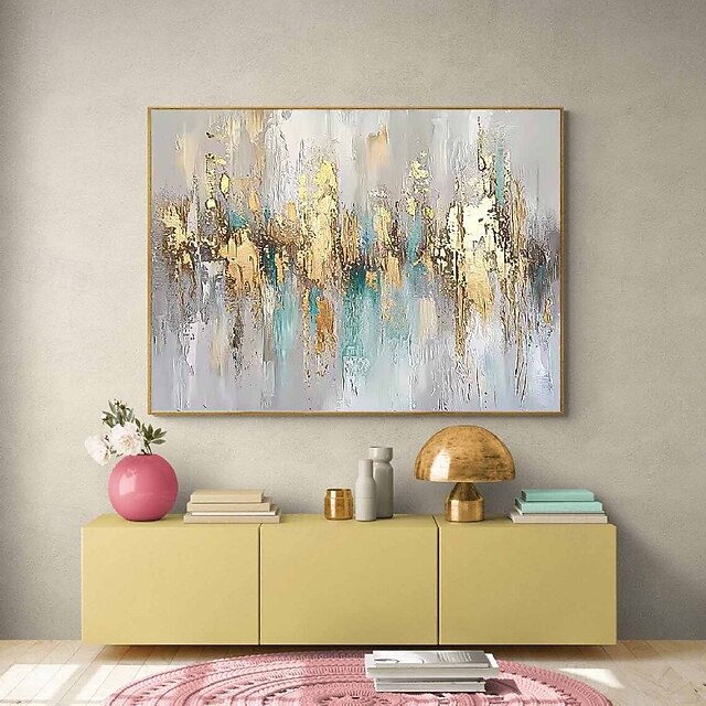 Oil painting Hand Painted Abstract Gold Paintings On Canvas handmade