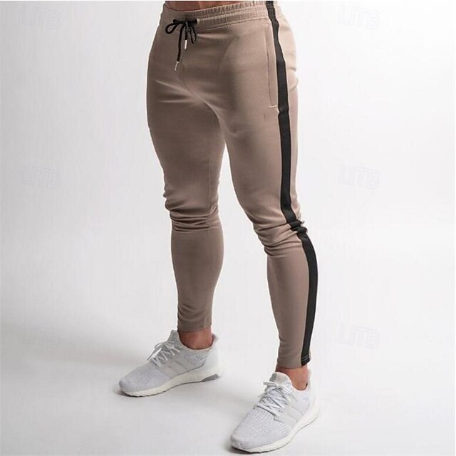 Men's Sweatpants Joggers Trousers Pocket Drawstring Elastic Waist Color Block Comfort Sports Outdoor Daily Fashion Casual Black / Red Black Micro-elastic 8