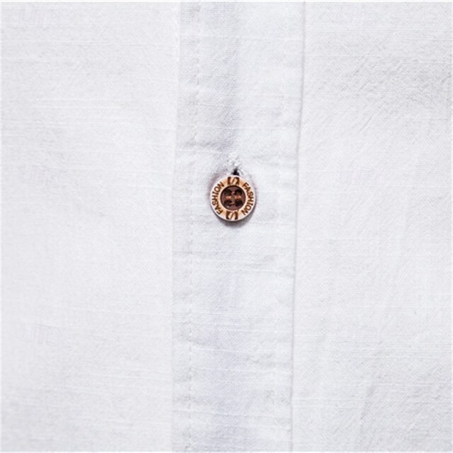 Men's Shirt Linen Shirt Summer Shirt Button Up Shirt Black White Light