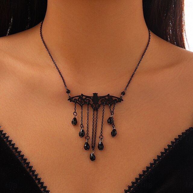 Collane con ciondolo Acrilico Tessuto Per donna Vintage Semplice Classico Con animale Romantico Gocce Collana Per Feste Halloween Strada