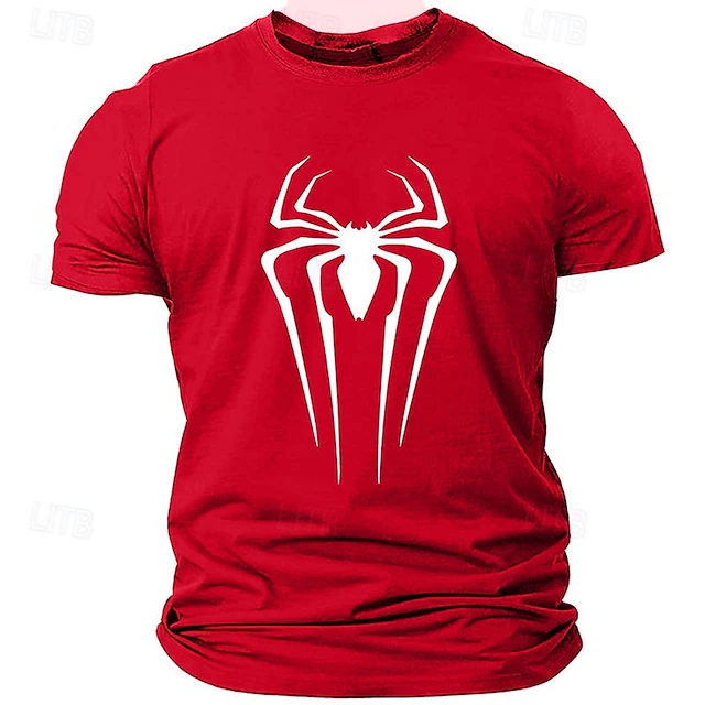 Men's Olive Green Spider-Man Logo Short Sleeve Graphic T-Shirt, Superhero Comic Book Fan Tee 11