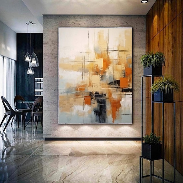  Großes, 100 % handgemaltes abstraktes Ölgemälde in Gold auf Leinwand, handgefertigtes, reich strukturiertes Acryl-Wandgemälde, moderne Wandkunst, handgemaltes Kunstwerk, Ölgemälde mit Pattelmesser für