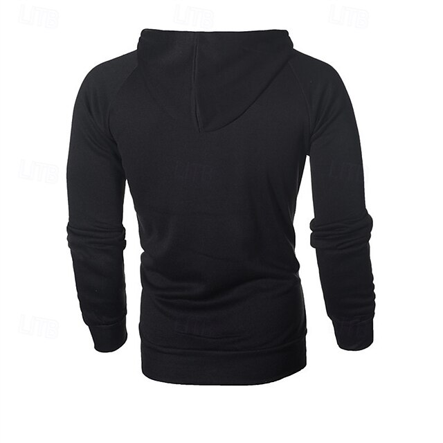 Men's Hoodie Full Zip Hoodie Fleece Hoodie Black White Wine Camel Dark