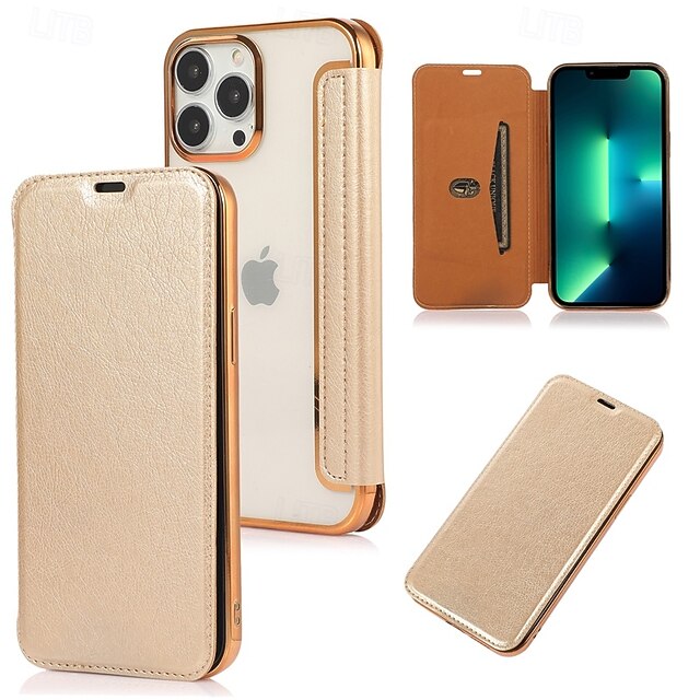  telefon fodral Till iPhone 17 Pro Max 17 Air 16 15 14 Pro Max Plus 13 12 11 Pro Max Mini Fällock med stativ Kortplats Stötsäker Kontor / företag Förgyllning PU läder