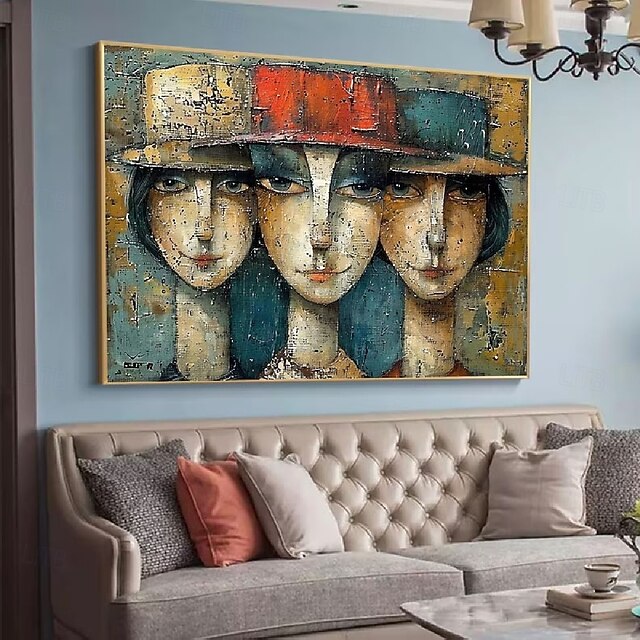 Texture portrait oil painting Handpainted Woman portrait canvas