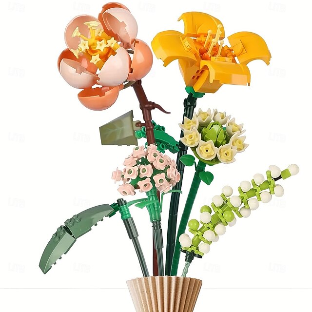 ensemble de mini blocs de construction de bouquet de fleurs