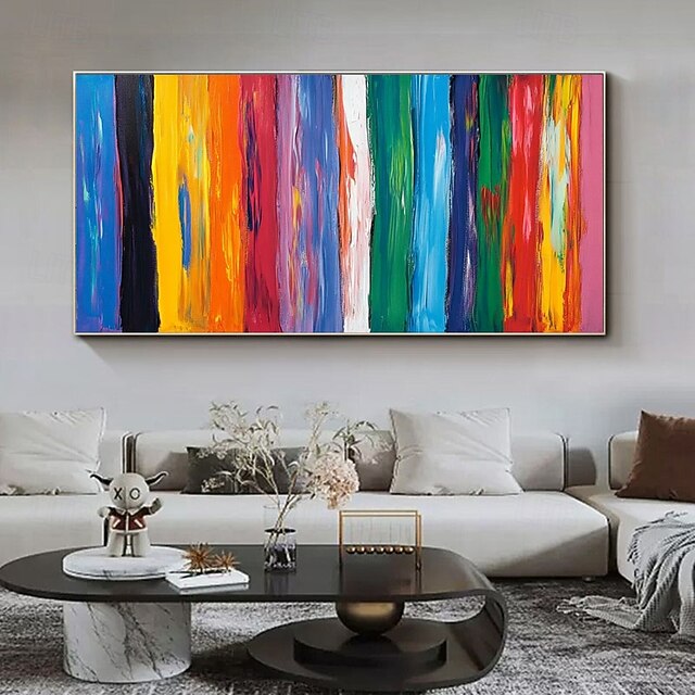 Handpaint Large Colorful Abstract Wall Art Painting On Canvas Modern