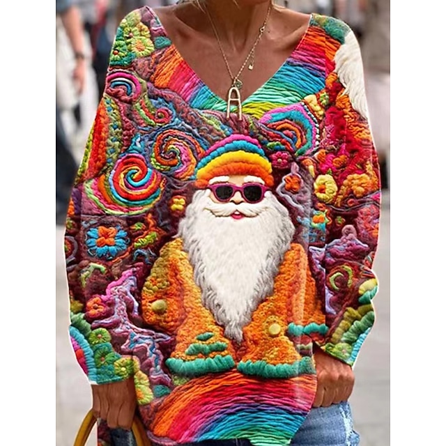  Natal Papai Noel Moletom Desenho Mangá Anime Impressão 3D 3D Arte Gráfica Para Mulheres Adulto Natal Carnaval Impressão 3D Festa Casual / Diário