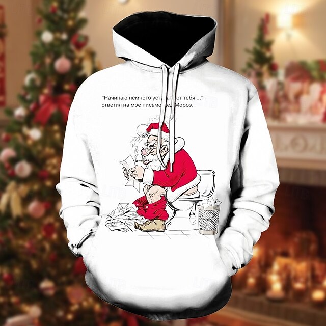 Christmas Santa Claus Hoodie Funny Christmas Hoodie 3D Christmas Front