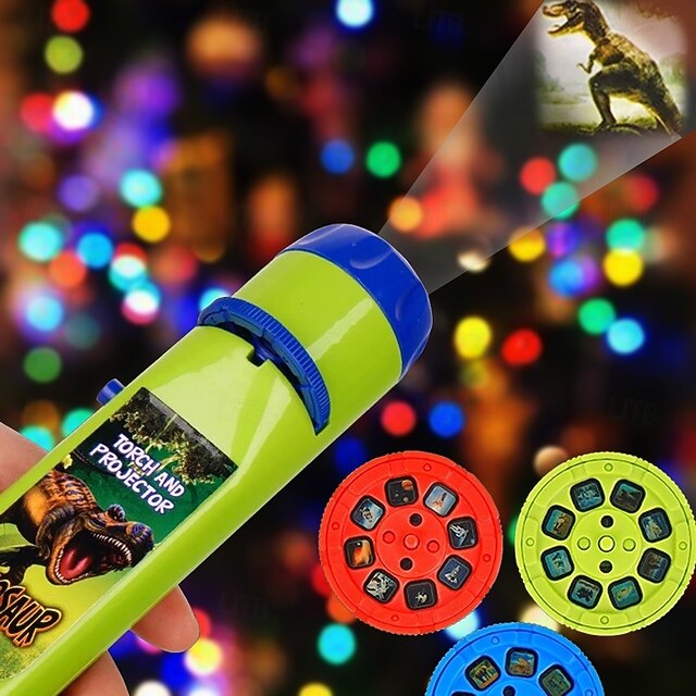 Projection Flashlight Children Projector Light Cute Cartoon Dinosaur