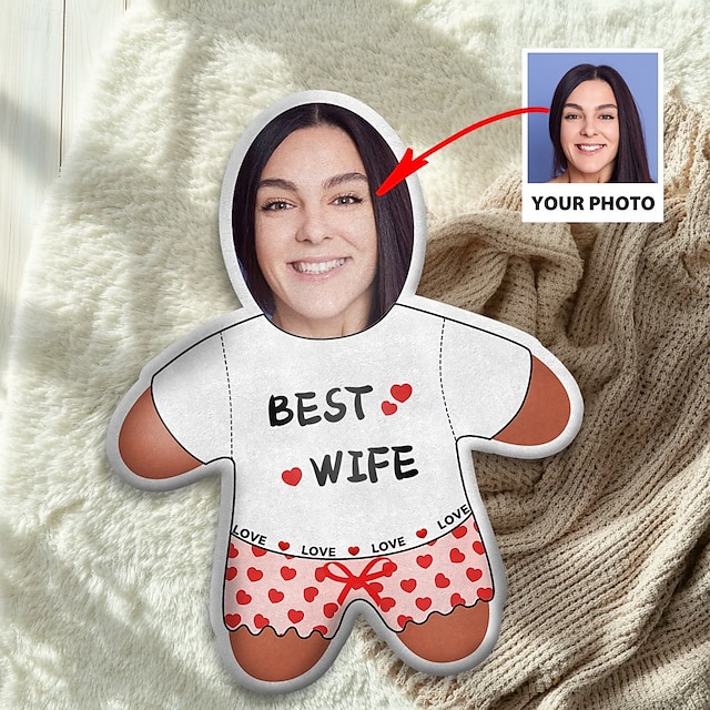 Irregular Cushions & Pillows Personalized Gift Photo Best Wife Custom Gift Ideas in Various Sizes with Insert Gift for Her Valentine's Day 12