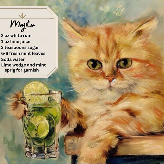 2025 Cat Cocktails Calendar2025 Cute Cat Wall Calendar Monthly Planner