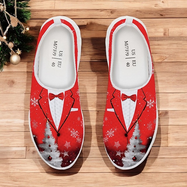  pánské vánoční nazouváky se slavnostním potiskem – pohodlné lehké sváteční mokasíny na večírky a oslavy