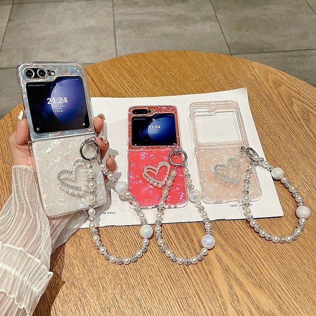  телефон Кейс для Назначение SSamsung Galaxy Z-флип 6 Z Flip 5 Z Flip 4 Z Flip 3 Кейс на заднюю панель с ремешком на запястье Защита от удара Ретро ПК