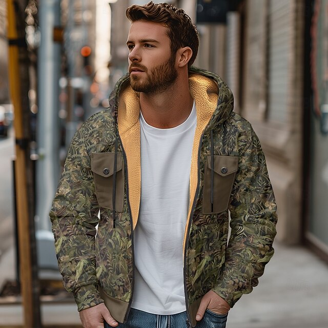 Men's Hoodie Hoodies Sweatshirt Military Green Fall / Winter Designer2