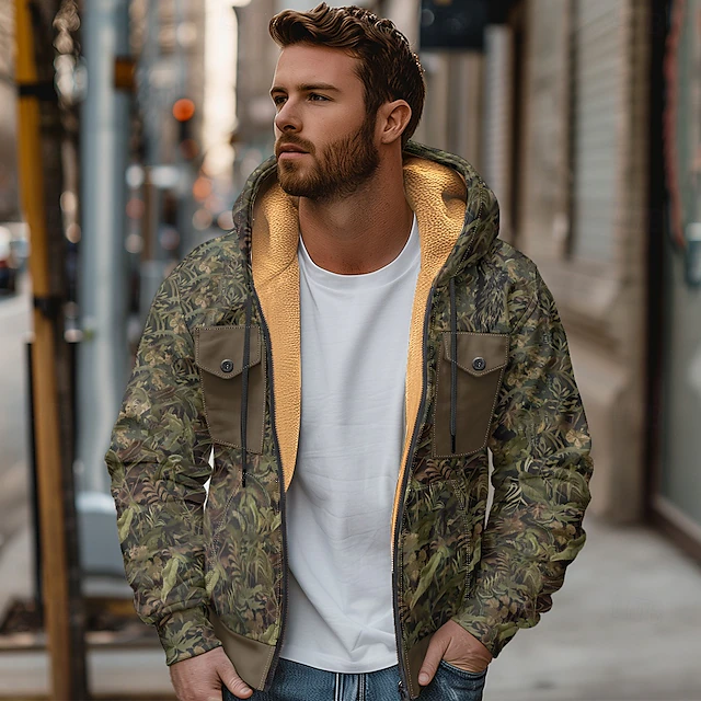 Men's Hoodie Hoodies Sweatshirt Military Green Fall / Winter Designer2