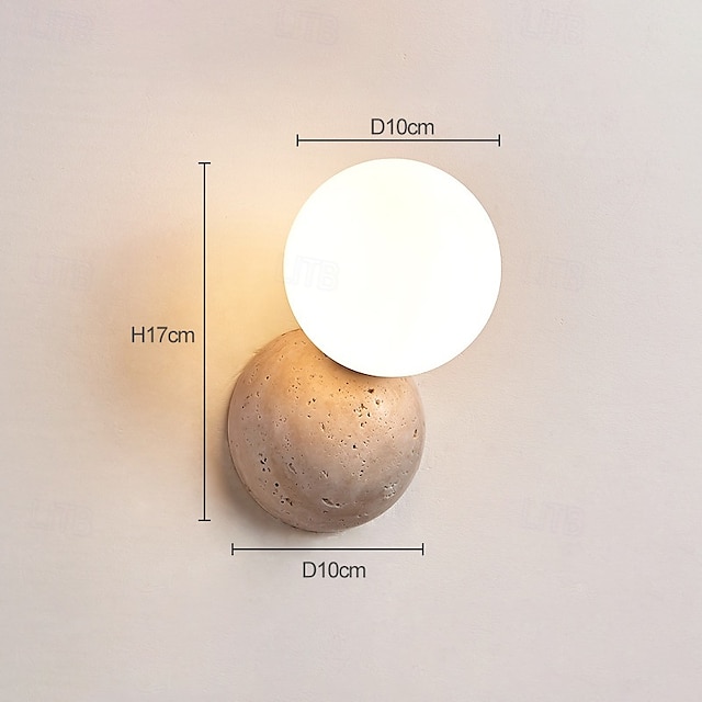  Japanese Wabi-sabi Style Wall Sconces Wall Lamps with Milky Glass Shade  Stone Wall Lights