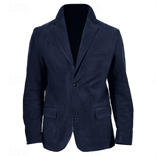 Pánské Blejzr z umělého semiše Bunda z umělého semiše Obchod Koktejlový večírek Svatebnívečírek Módní Na běžné nošení Podzim zima Polyester Umělý semiš Bez vzoru Tlačítko Kapsy Pohodlné Jednořadé