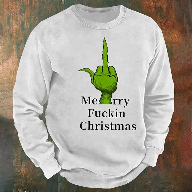 Grinch Gesture Men's Fashion 3D Printing Sweatshirt Party Sports