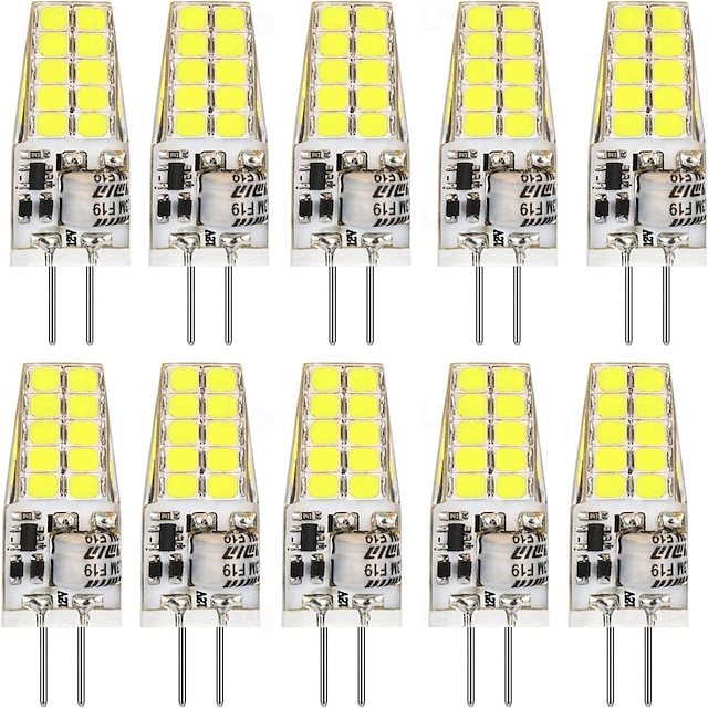 10 lampadine a LED G4, tipo JC bi-pin anti-sfarfallio, equivalenti alogene da 12 V a 20 W, per lampadari, illuminazione da giardino e a microonde