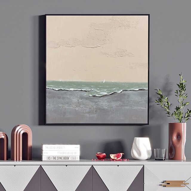 Handmade Hand Painted Oil Painting Wall Art Abstract wave beach