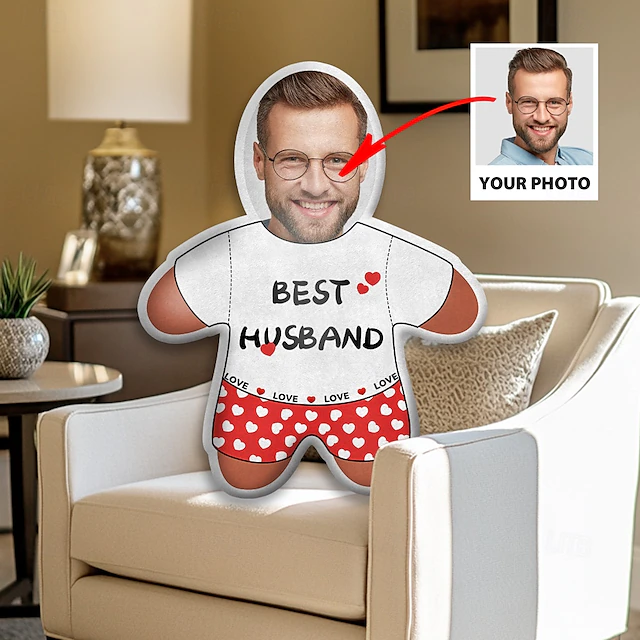 Irregular Cushions & Pillows Personalized Gift Photo Best Husband Custom Gift Ideas in Various Sizes with Insert Gift for Him Valentine's Day 9