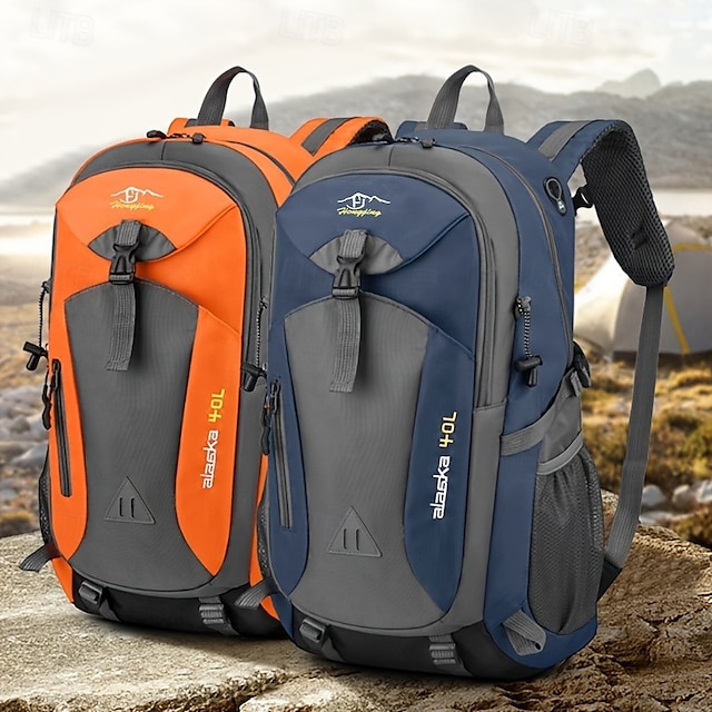  40 L Mochilas de Senderismo Mochila Cremallera Multi bolsillo - Resistente a la lluvia Diseño Anatómico Listo para vestir Duradero Al aire libre Senderismo Cámping Militar Nailon Negro Verde Ejército
