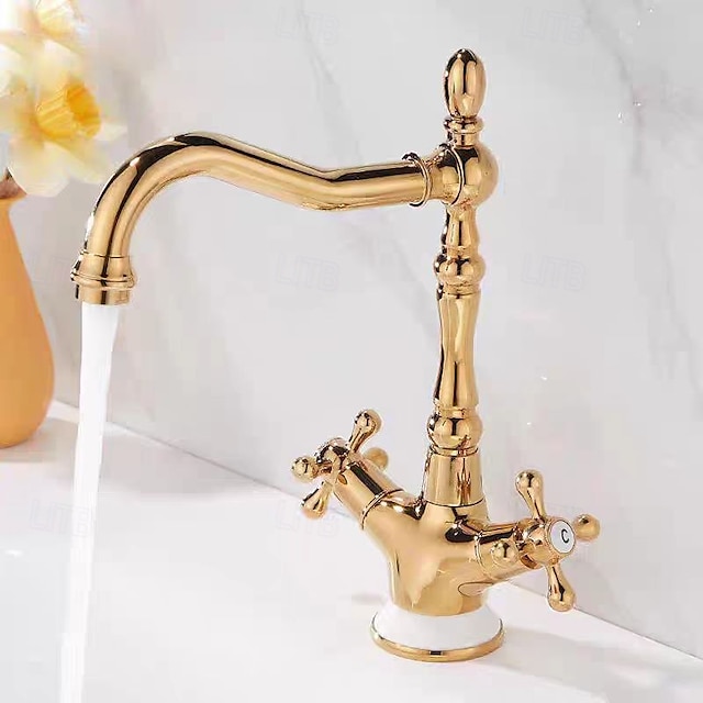  Basin Faucets Antique Bronze Brass Swivel Bathroom Sink Faucet Deck Toilet Washbsin Mixer Water Taps