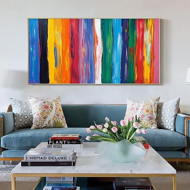 Handpaint Large Colorful Abstract Wall Art Painting On Canvas Modern