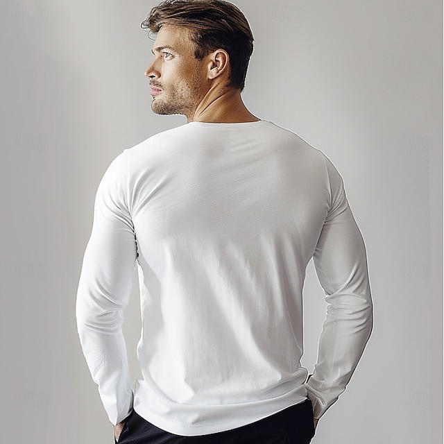 Men's Cotton T shirt Tee Embroidered Palm Tree Crew Neck Training