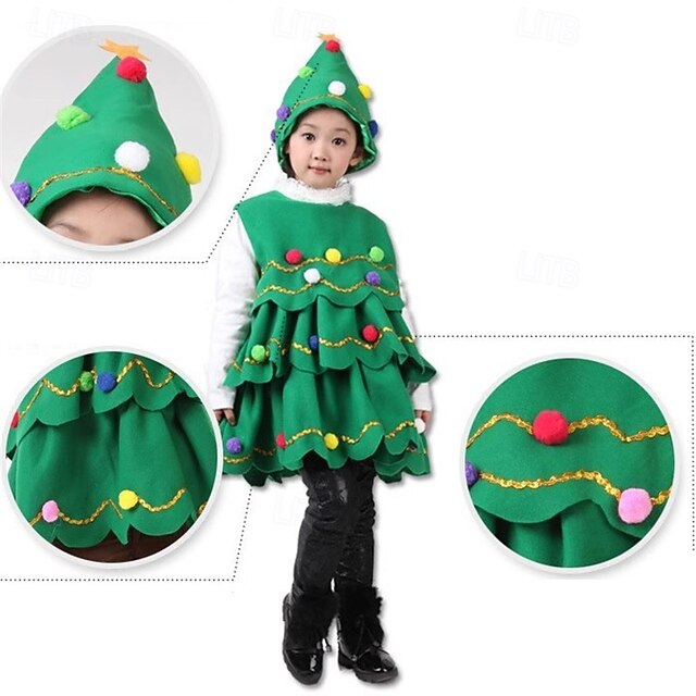 Kids Girls' Dress Christmas Tree Ugly Long Sleeve Performance Party