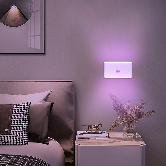 RGB Motion Sensor Ligh, USB Rechargeable LED Night Light Smart