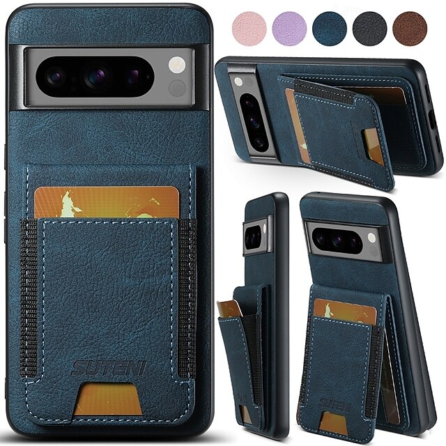  τηλέφωνο tok Για Pixel 9 Pro Pixel 9 Pro XL Pixel 8 Pro Pixel 8 Pixel 9 Pixel 7 Pixel 7 Pro Pixel 6 Pixel 6 Pro Πίσω Κάλυμμα με βάση στήριξης Μαγνητική Υποδοχή κάρτας Ρετρό TPU PC PU δέρμα