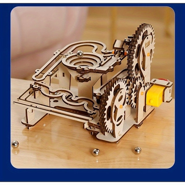  3D-Holzpuzzle - mechanische Trackbälle zum Selbermachen, pädagogisches Denkspiel für Erwachsene, Khaki
