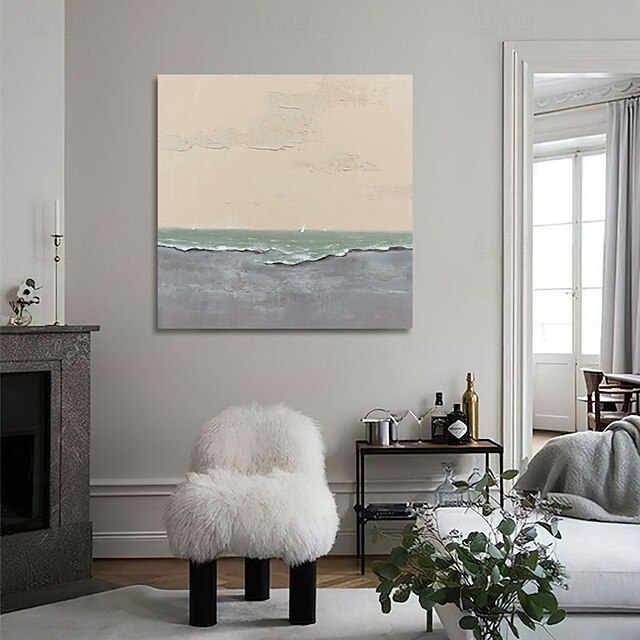 Handmade Hand Painted Oil Painting Wall Art Abstract wave beach